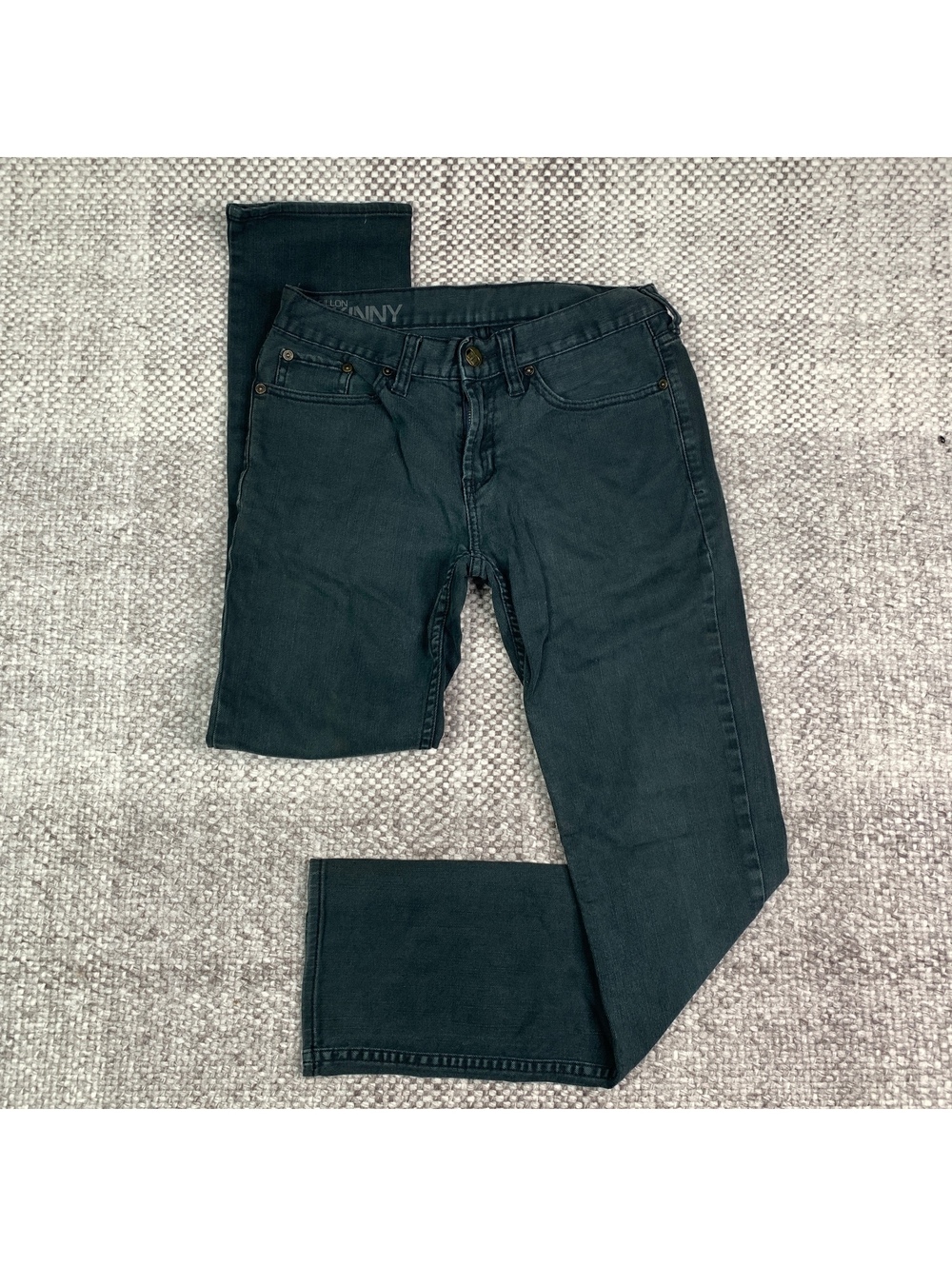 Bullhead Denim Dillon Skinny Jeans Dark Green Stretch 29x30